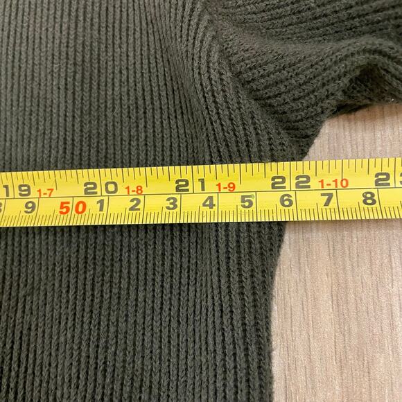 Eddie Bauer Cotton Cardigan Women’s M Dark Green Button Front Rib Knit - Picture 4 of 8